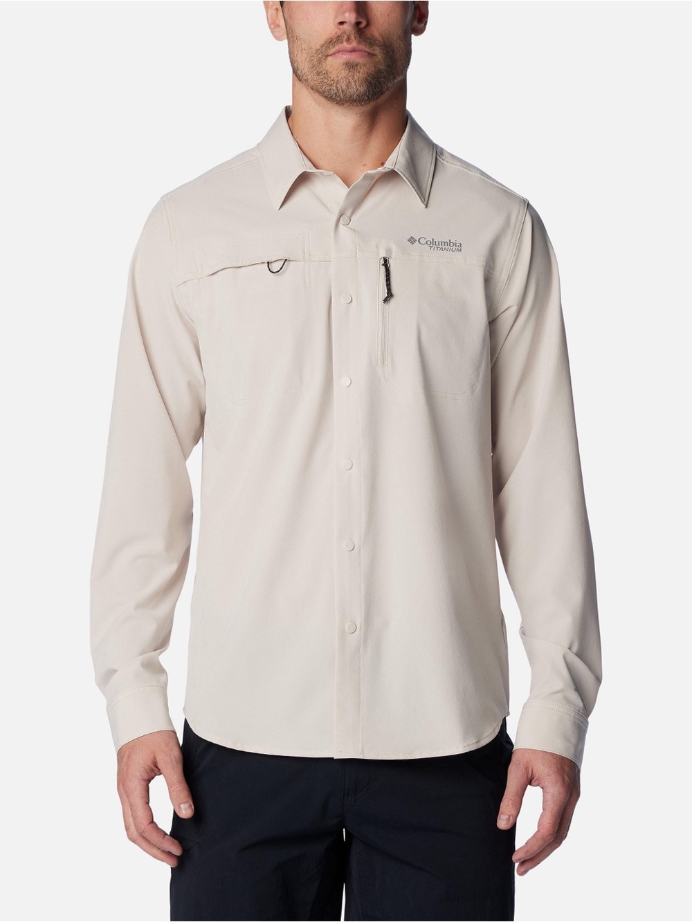 Columbia Titanium Hiking MRO Summit Valley Woven Sleeved Technical Snap Shirt M